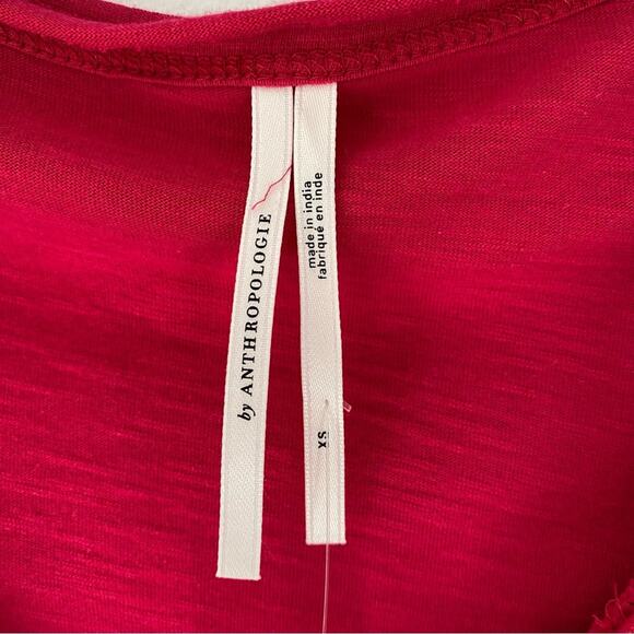 Anthropologie Ruffle Lace Collar V-Neck Pink Long Sleeve Top NWTs size XS - Picture 10 of 11